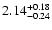 $\rm 2.14_{-0.24}^{+0.18}$