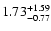 $\rm 1.73_{-0.77}^{+1.59}$