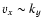 $v_x \sim k_y$