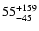 $\rm 55^{+159}_{-45}$