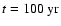 $t=100 ~{\rm yr}$