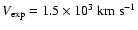 $V_{\rm exp} = 1.5 \times 10^3\ {\rm km}\ {\rm s}^{-1}$