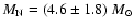 $M_{\rm N}=(4.6\pm 1.8)~ M_\odot$