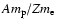 $A m_{\rm p}/Z m_{\rm e}$