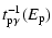 $\displaystyle t_{{\rm p} \gamma}^{-1}(E_{\rm p})$