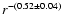$r^{-(0.52\pm0.04)}$