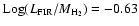 ${\rm Log}(L_{\rm FIR}/M_{\rm H_{2}})=-0.63$
