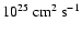 $10^{25}~\rm cm^2~\rm s^{-1}$