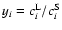 $y_i = c_i^{\rm L} / c_i^{\rm S}$