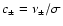 $c_{\pm} = \nu_{\pm}/\sigma$
