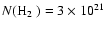 $N(\mbox{H$_{2}$ })=3\times10^{21}$