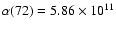 $\alpha(72)=5.86\times10^{11}$