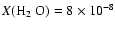 $X(\mbox{H$_{2}$ O})=8\times10^{-8}$