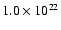 $1.0\times 10^{22}$