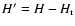 $H' = H -
H_{\rm r}$