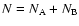 $N=N_{\rm A}+N_{\rm B}$