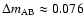 $\Delta m_{\rm AB} \approx 0.076$