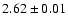 $ 2.62\pm0.01$