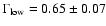 $\Gamma_{\rm low} = 0.65\pm0.07$