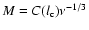 $M = C(l_{\rm c}) \nu^{-1/3}$