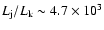 $L_{\rm j}/L_{\rm k} \sim 4.7 \times 10^3$