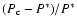 $(P_{\rm c} - P^*)/P^*$