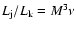 $L_{\rm j}/L_{\rm k}=M^3\nu $