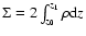 $\Sigma=2 \int_{z_0}^{z_1}
\rho {\rm d}z$