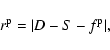 \begin{displaymath}r^{\rm p} = \vert D - S - f^{\rm p}\vert,\end{displaymath}