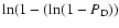 $\ln(1-(\ln(1-P_{{\rm D}}))$