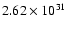 $2.62 \times 10^{31}$