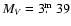 $M_V = 3\hbox{$.\!\!^{\rm m}$ }39$
