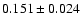 $0.151 \pm 0.024$
