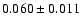 $0.060 \pm 0.011$