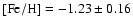 $\rm [Fe/H]=-1.23\pm0.16$