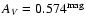 $A_{V}=0.574^{\rm mag}$
