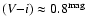 $(V{-}i)\approx0.8^{\rm mag}$