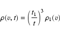 \begin{displaymath}\rho(v,t) = \left( \frac{t_{1}}{t} \right)^{3} \rho_{1}(v)
\end{displaymath}