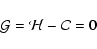 \begin{displaymath}{\cal G} = {\cal H} - {\cal C} = 0
\end{displaymath}