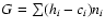 $G = \sum (h_{i}-c_{i})n_{i}$
