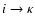 $i \rightarrow \kappa $