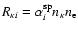 $R_{\kappa i}= \alpha_{i}^{\rm sp} n_{\kappa} n_{\rm e}$