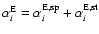 $\alpha_{i}^{\rm E} = \alpha_{i}^{\rm E ,sp} + \alpha_{i}^{\rm E ,st}$