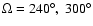 $\Omega=240^\circ ,~300^\circ $