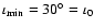 $\iota_{\rm min}=30^\circ=\iota_0$