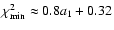 $\chi^2_{\rm min}\approx 0.8 a_1+0.32$