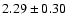 $2.29\pm 0.30 $