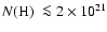 $\mbox{$N({\rm H})$ }\la 2\times 10^{21}$