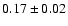 $0.17\pm 0.02$