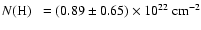 $\mbox{$N({\rm H})$ }\ =(0.89\pm 0.65)\times 10^{22}~{\rm cm^{-2}}$